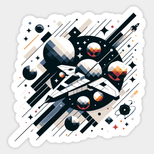 Retro Space Cosmic Geometry: Celestial Harmony Sticker